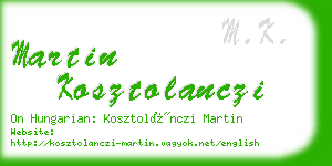 martin kosztolanczi business card